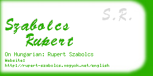 szabolcs rupert business card